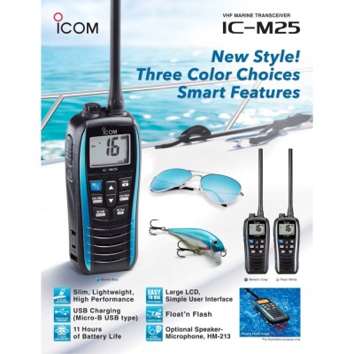  ايكوم لاسلكي بحري يدوي مصرح من هيئة الاتصالات ICOM IC-M25 VHF MARINE