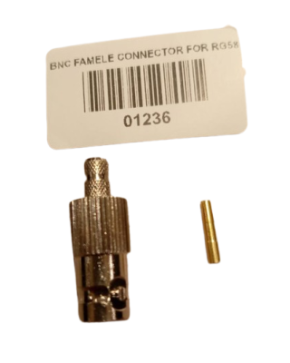موصل BNC أنثى لكابل RG-58 المحوري