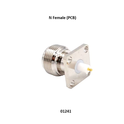 موصل N أنثى (تثبيت على اللوحة الإلكترونية PCB) موصل N أنثى (تثبيت على اللوحة الإلكترونية PCB)