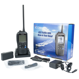 جهاز التتبع واللاسلكي البحري 2*1 من شركة ايكوم مصرح من هيئة الاتصالات ICOM IC-M94D  VHF MARINE