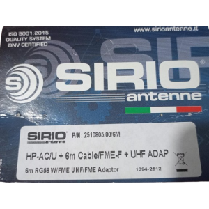 كابل SIRIO HP-AC/U + 6M RG58 (محول FME-F + UHF) كابل SIRIO HP-AC/U + 6M RG58 (محول FME-F + UHF)