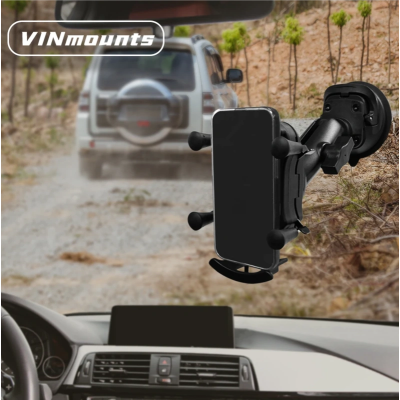 حامل هاتف محمول مزود بكوب شفط وشحن لاسلكي من VIN MOUNT حامل هاتف محمول مزود بكوب شفط وشحن لاسلكي من VIN MOUNT