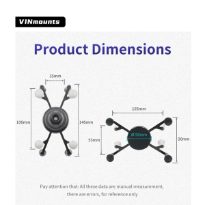 حامل هاتف السيارة المرن 2 في 1 من VIN Mounts مع قبضة X-Grip