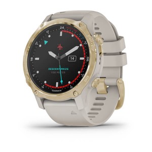 GARMIN Descent™ Mk2S Light Gold with Light Sand Silicone Band