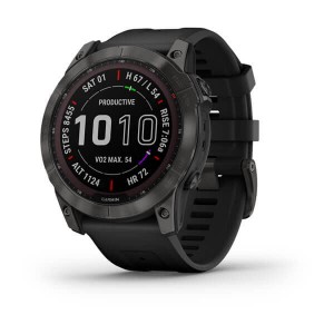 GARMIN fēnix® 7X – Sapphire Solar Edition Carbon Grey DLC Titanium with Black Band