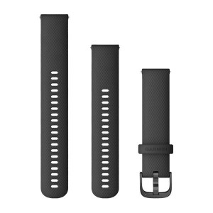 GARMIN Quick Release Bands (20 mm) Black with Slate Hardware