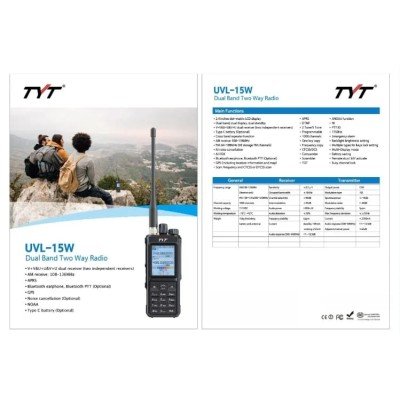 جهاز لاسلكي TYT UVL-15W بقوة 15 واط وبطارية Type-C جهاز لاسلكي TYT UVL-15W بقوة 15 واط وبطارية Type-C
